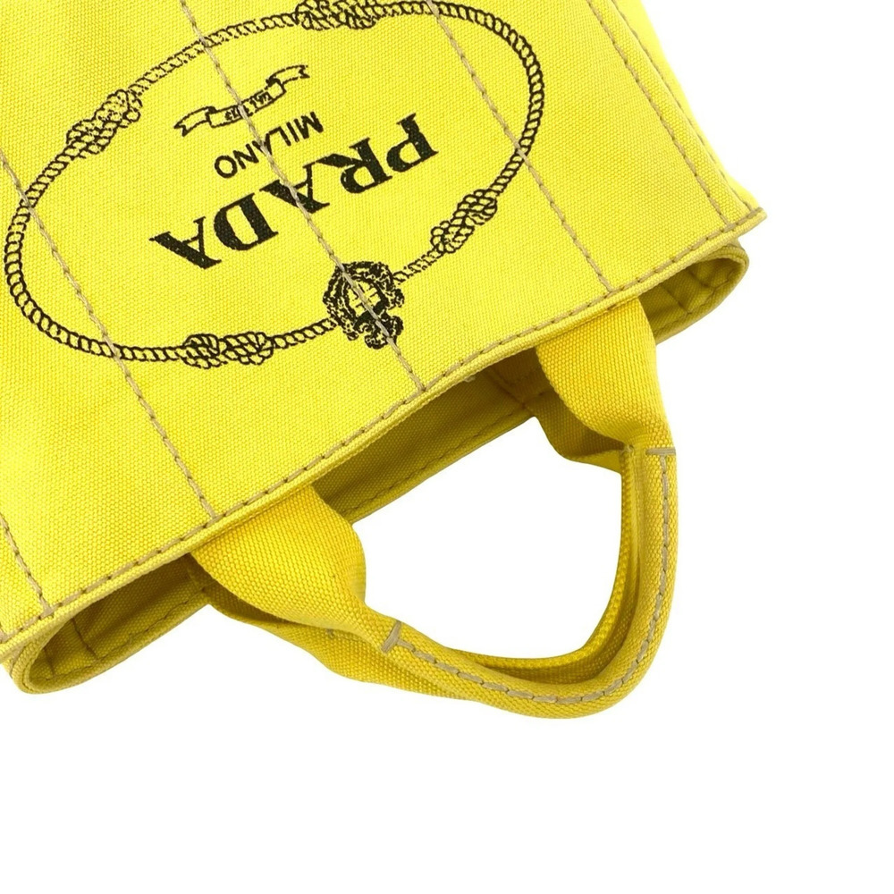 PRADA Yellow Canvas Shoulder Bag - Picture 4 of 10